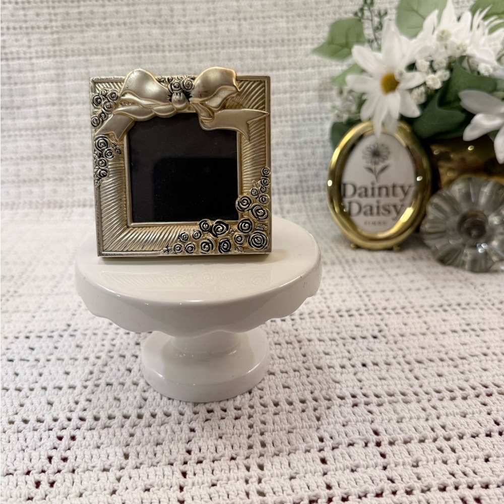 Gold Decorative Photo Frame with Bow Accent
